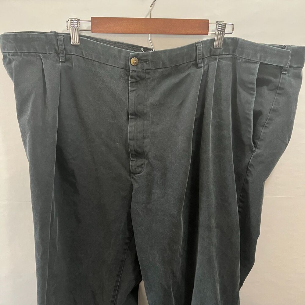 Haggar Superior Quality Mens Black Flat Front Straight Leg Dress Pants Size 50